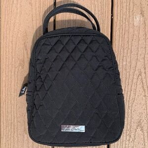 VERA BRADLEY INSULATED QUILTED LINED BLACK SOFT SIDED LUNCH BAG